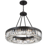 Alister Chandelier - Charcoal Bronze, Hand Cut Crystal 30"H
