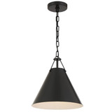 Xavier Mini Pendant - Matte Black 12"H