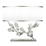 Foret Table Lamp, 2-Light, Silver, Faceted Crystal Leaves, White with Silver Trim Fabric Shade, 21.5"H (908610-1ST NG18)