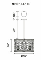 Belinda Chandelier, 4-Light, Champagne, 16"W (1026P16-4-193 3069GHR)