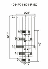 Madeline Chandelier, 5-Tier, LED, Chrome, 24"W (1044P24-601-R-5C 3069HFR)