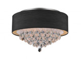 CWI Lighting Dash Drum Shade Flush Mount, 4-Light, Chrome, 18"W (5443C18C (Black) 305XGR8) 