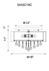 Dash Drum Shade Flush Mount, 4-Light, Chrome, 18"W (5443C18C (Black) 305XGR8)
