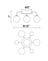 CWI Lighting Element Flush Mount, 4-Light, Polished Nickel, 16"W (1125C16-4-613 3069KFM) 