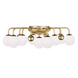 CWI Lighting Element Flush Mount, 9-Light, Sun Gold, 24"W (1125C24-9-268 3069KFN) 