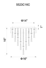 CWI Lighting Franca Drum Shade Flush Mount, 4-Light, Chrome, 16"W (5523C16C (Black) 30609L6) 