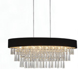 Franca Drum Shade Chandelier, 8-Light, Chrome, 38"W (5523P38C-O (Black) 30609LW)
