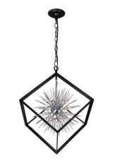 Starburst Chandelier, 6-Light, Chrome/Black, 22"W (1178P22-6-601 3069LFG)