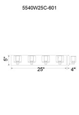 Tina Wall Sconce, 4-Light, Chrome, 5"H (5540W25C-601 3060CJC)