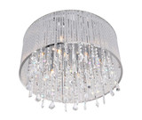 CWI Lighting Benson Drum Shade Flush Mount, 6-Light, Chrome, 16"W (5562C16C Clear 3060DJM) 