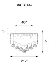 Luminous Flush Mount, 2-Light, Chrome, 10"W (8002C10C 3060HE7)