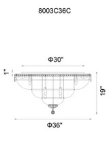 CWI Lighting Stefania Bowl Flush Mount, 21-Light, Chrome, 36"W (8003C36C 3060HF0) 