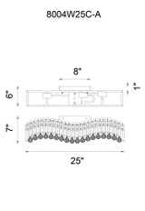 Glamorous Vanity Light, 3-Light, Chrome, 25"W (8004W25C-A (clear) 3060JC4)