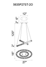 Florence Chandelier, LED, Chrome, 27"W (5635P27ST-2O (Clear) 3063L0Z)