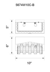 Havely Wall Sconce, 2-Light, Chrome, 6"H (5674W10C-B 3066MP8)