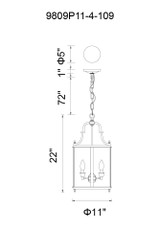 Desire Mini Pendant, 4-Light, Oil Rubbed Bronze, 11"W (9809P11-4-109 3063G41)