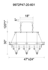 CWI Lighting Shalia 20 Light Linear Chandelier 