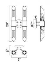 Croissant Wall Sconce, 4-Light, Satin Gold, 21"H (1269W8-4-602 3069NE6)