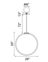 Hoops Chandelier, 1-Light, LED, Black, 24"W (1273P24-1-101 3069NEC)