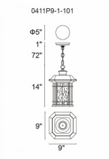 CWI Lighting Blackburn Burn Outdoor Pendant 