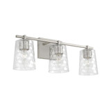 Burke Bath Vanity, 3-Light, Brushed Nickel, Clear Honeycomb Glass, 24"W