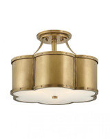 Chance Medium Semi-Flush Mount, 3-Light, Brass, 18"W (4444HB 9Q4K8)