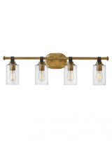 Halstead Bath Vanity Light, 4-Light, Heritage Brass, 32"W (52884HB 9Q4L2)