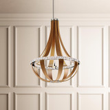 Crystal Empire Pendant, 16-Light, LED, Chinook Leather, Clear Swarovski Crystal, 27"W (SCE120DN-LC1S 1J5ZTG)