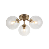 Novo Flush Mount, 3-Light, Aged Gold Brass, 18"W (X81703AGCL 305XQ01)