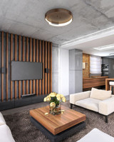 Anello Minor 19-in Walnut LED Flush Mount