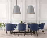 Calor Pendant, 3-Light, Urban Bronze, Black Linen With Gold Parchment, 24.88"D