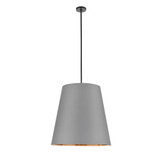 Calor Pendant, 3-Light, Urban Bronze, Black Linen With Gold Parchment, 24.88"D