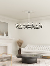 Revolve Chandelier, 21-Light, Urban Bronze, Clear Glass, 60.38"D