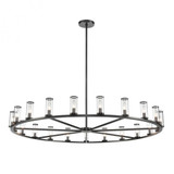 Revolve Chandelier, 21-Light, Urban Bronze, Clear Glass, 60.38"D