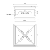 Alora Lighting Douglas Flush Mount, 4-Light, Vintage Brass, 18"W 