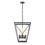 Alora Lighting Lattice Pendant, 4-Light, Urban Bronze, 21.13"H 