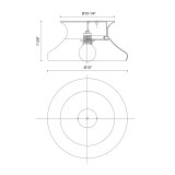 Alora Lighting Lancaster Flush Mount, 2-Light, Polished Nickel, 12.5"W 
