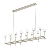 Salita Linear Chandelier, 14-Light, Polished Nickel, Clear Crystal, 66.25"L (LP314377PNCC 706TNPT)