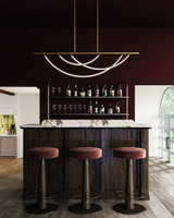 Aryas Linear Chandelier, 1-Light, LED, Vintage Brass, 48"L