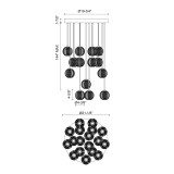 Marni Pendant, 1-Light, LED, Natural Brass, 21.13"D