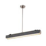 Alora Lighting Valise Linear Chandelier, 1-Light, LED, Aged Nickel, Tuxedo Leather, 31.5"L PD307931ANTL