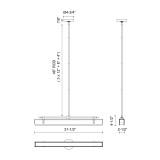 Alora Lighting Valise Linear Chandelier, 1-Light, LED, Aged Nickel, Tuxedo Leather, 31.5"L PD307931ANTL