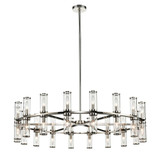 Revolve Candelabra Chandelier, 36-Light, Polished Nickel, Clear Glass, 48.13"D