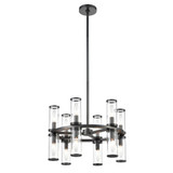 Revolve Candelabra Chandelier, 12-Light, Urban Bronze, Clear Glass, 18.63"D