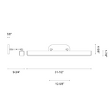 Alora Lighting Valise Picture Picture Light, 1-Light, LED, Vintage Brass, Tuxedo Leather, 31.5"W PL307931VBTL