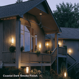 Hubbardton Forge Banded Outdoor Wall Sconce, 1-Light, Coastal Bronze, Opal and Seeded Glass, 21"H (305898-SKT-75-ZS0656 5D0LUG) 