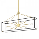 Hudson Valley Glendale Linear Chandelier Aged Brass, Black 