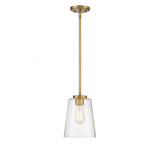 Calhoun Pendant, 1-Light, Warm Brass, Glass Shade, 11"H (7-1027-1-322 AHV0A)