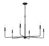 Salerno Chandelier, 6-Light, Matte Black, 42"W Savoy House(1-2221-6-89 AHVZG)