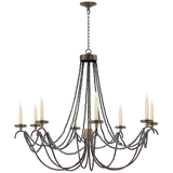 Marigot Chandelier, 8-Light, Hand Painted Rust, 44"W (CHC 1413R 25N8D)